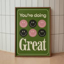 You're Doing Great - Typography Print Wall Art A4 Unframed Decor Bold Colours Typographic A3 A5 Graphic Poster - thumbnail 2