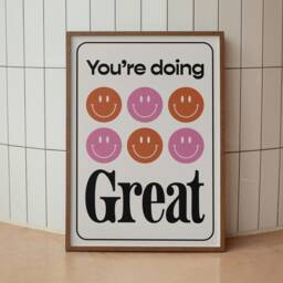 You're Doing Great - Typography Print Wall Art A4 Unframed Decor Bold Colours Typographic A3 A5 Graphic Poster - thumbnail 3