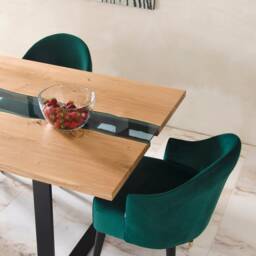Live Edge Dining Table, River Table, Oak Unique Table, River Glass Wooden Industrial Table - thumbnail 3