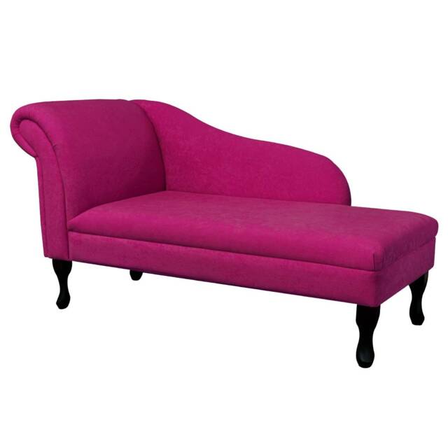 Handmade Fuchsia Pink Plush Chaise Longue - Queen Anne Legs - image 1