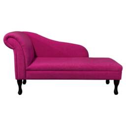 Handmade Fuchsia Pink Plush Chaise Longue - Queen Anne Legs - thumbnail 2