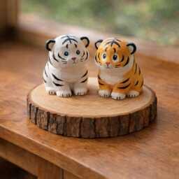 Tiger Wooden Figurine - Scandi Minimalist D??cor Desk & Shelf Decor Housewarming Gift