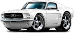 1967 Ford Mustang Fb Decal Vintage Cartoon Hot Rod Vinyl Wall Art - thumbnail 1