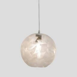 Engraved Leaves Ceiling Light - Blown Glass Pendant For Kitchen Island Fixture Hand Blown Glass