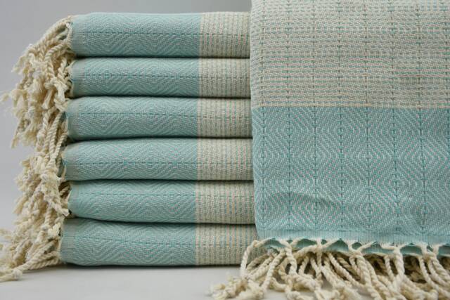 "Turkish Peshtemal, Turkish Towel, Bohemian Towel, Mint Green Peshtemal, 40""x70" - image 1