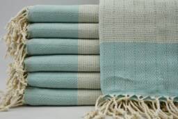 "Turkish Peshtemal, Turkish Towel, Bohemian Towel, Mint Green Peshtemal, 40""x70"