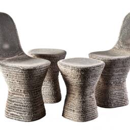 Light & Beautiful Stool Made Of Recycled Cardboard Honeycomb Panels - thumbnail 2
