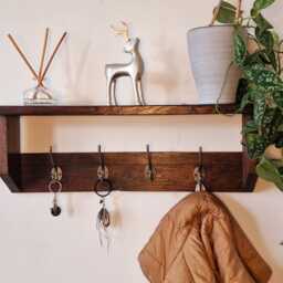 Handmade Wooden Entryway/Key Holder Coat Rack - thumbnail 2