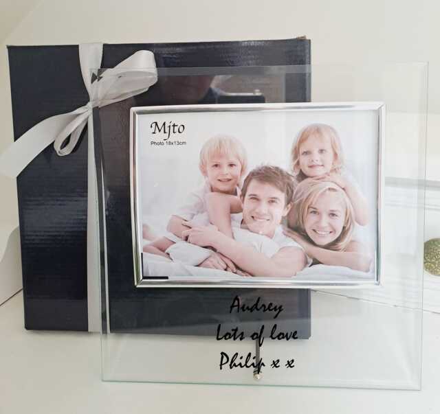 Personalised Handwriting Engraving Photo Frame With Gift Box - image 1