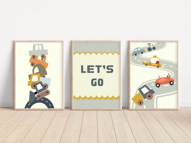 Car & Transport Set Of Prints, Perfect For A Playroom, Nursery Or Bedroom - Prints Only - image 1