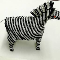 Beaded Zebra Figurines Handcrafted African Wire Art, Safari Decor - thumbnail 4