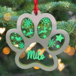 Personalised Pet Christmas Ornament, Tree Decoration, Dog Hanging Bauble, Paw Decoration - thumbnail 2