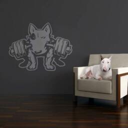 Bull Terrier Fitness Vinyl Decal Dog Wall Art - thumbnail 2