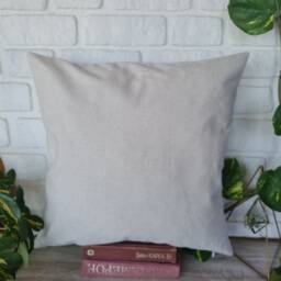 Faux Leather & Linen Pillow Cover Black Stripe Accent, 18x18 - thumbnail 3