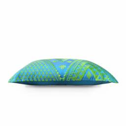 Kilim Embroidered Lumbar Pillow Cover, Turquoise Green, 12x20 Throw - thumbnail 3