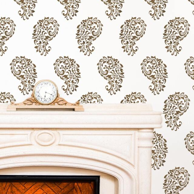 India Paisley Allover Wall Decorative Stencil For Walls Painting Room Decor - image 1