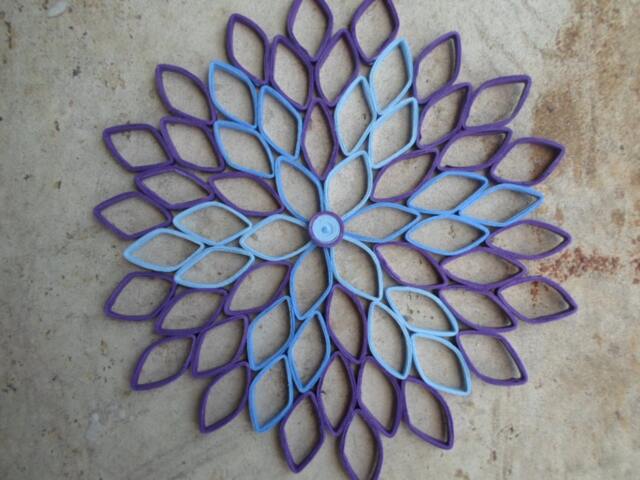 Dahlia Wall Hanging Paper Decoration Purple Home Decor Trendy Modern - image 1