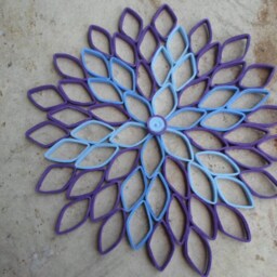 Dahlia Wall Hanging Paper Decoration Purple Home Decor Trendy Modern - thumbnail 2