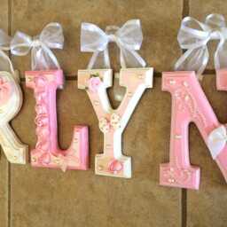 Custom Pink Nursery Wooden Name Letters - Beveled Wall Decor - thumbnail 3
