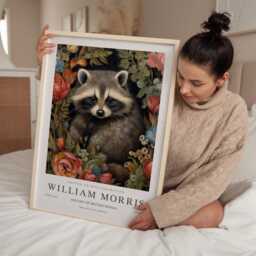 William Morris Print, Art, Exhibition Poster, Raccoon, Uk, Raccoon Gifts - thumbnail 2