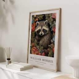 William Morris Print, Art, Exhibition Poster, Raccoon, Uk, Raccoon Gifts - thumbnail 3