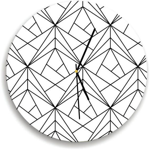 Geometric Triangles Wall Clock, Minimalist Kids Room, Modern Minimalist, Art, Decor, Scandinavian Wall Decor - image 1