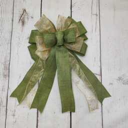Sage Green Gold Christmas Tree Topper Snowflake Bow Holiday Wreath Bows Lantern Gift Decoration - thumbnail 3