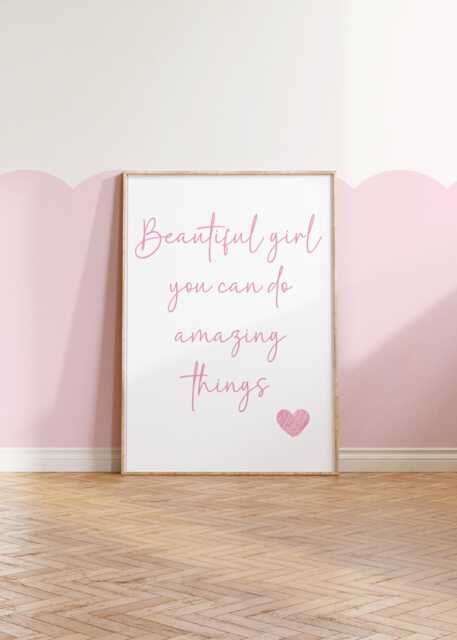Girls Affirmation Wall Print, You Can Do Anything Print For Bedroom, Nursery Or Playroom - image 1