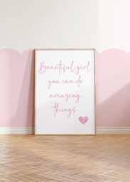 Girls Affirmation Wall Print, You Can Do Anything Print For Bedroom, Nursery Or Playroom - thumbnail 1