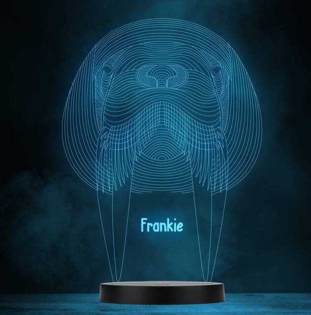 3D Effect Walrus Head Personalised Gift Colour Changing Led Lamp Night Light - image 1