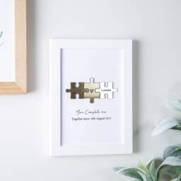 You Complete Me Couples Puzzle Print - Valentine's Day Gift, For Him Her, 3D Metallic Pieces For Anniversary - thumbnail 1