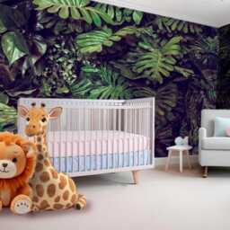 Large Palm Leaves Wall Mural Green Wallpaper Monstera Peel & Stick Wallpaper, Big Leaf Custom Mural, Removable Tropical - thumbnail 2