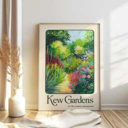 Kew Gardens Vintage Print - Botanical Wall Art William Morris Floral Poster London Old-World Illustration Gift - thumbnail 1