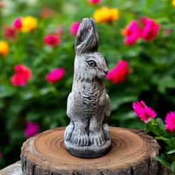 Concrete Rabbit Statue Sitting Bunny Figurine Stone Garden Hare Sculpture Cement Animal Ornament Outdoor Yard Decor Gift For Lover - thumbnail 3