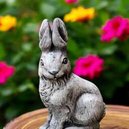 Concrete Rabbit Statue Sitting Bunny Figurine Stone Garden Hare Sculpture Cement Animal Ornament Outdoor Yard Decor Gift For Lover - thumbnail 2