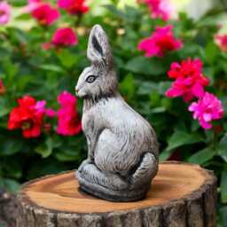 Concrete Rabbit Statue Sitting Bunny Figurine Stone Garden Hare Sculpture Cement Animal Ornament Outdoor Yard Decor Gift For Lover - thumbnail 4