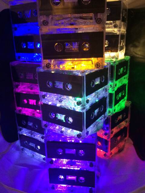 Lot Of 100 Cassette Tape Centerpiece, Cassette Mixtape, Lamp Or Nightlight. 80's/90's Themed Event - Buy 100, Get 10 Free - image 1