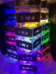 Lot Of 100 Cassette Tape Centerpiece, Cassette Mixtape, Lamp Or Nightlight. 80's/90's Themed Event - Buy 100, Get 10 Free - thumbnail 1