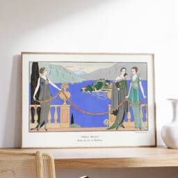 French Art Deco Print, Vintage Woman Illustration, Wall Art, Paris Mid Century Decor, Exhibition Poster, Beautiful Island Retro Canvas, Gift - thumbnail 2