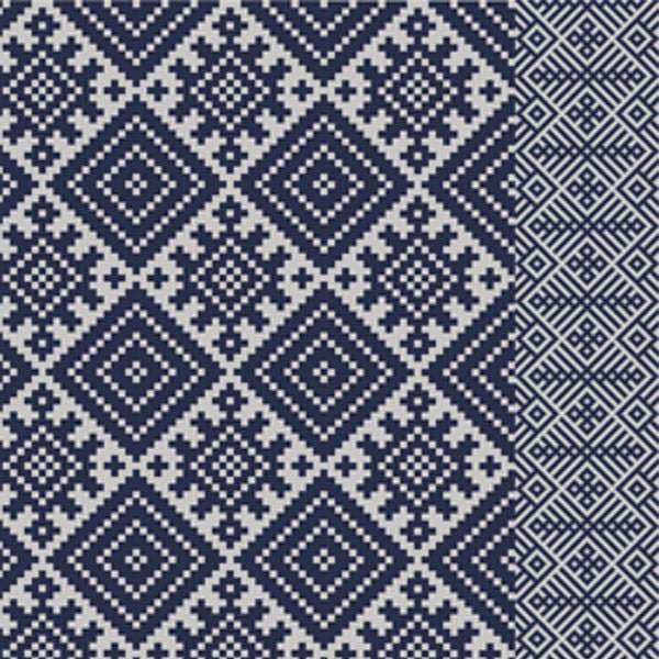 Kilim Rug, Kilim Pattern, Boho Style, Boho Decor, Decorative PVC, Vinyl Mat, Linoleum Rug, Gray, Dark Blue - K-412 - image 1