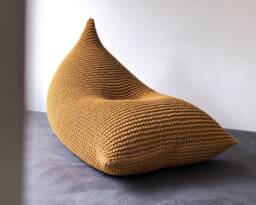 Hand-Knitted Cotton Bean Bag Chair Scandinavian Lounger