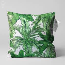 Cushion Cover With Green Tropical Leaves - Double Sided Printing Throw Pillow On The Soft Chenille Multi Size Options Oeko-Tex?? - thumbnail 1