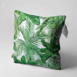 Cushion Cover With Green Tropical Leaves - Double Sided Printing Throw Pillow On The Soft Chenille Multi Size Options Oeko-Tex?? - thumbnail 3