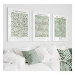 William Morris Prints Green Wall Art Sage Set Of 3 Bedroom Posters Living Room Botanical - thumbnail 2