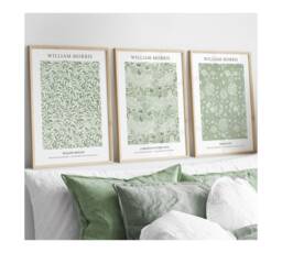William Morris Prints Green Wall Art Sage Set Of 3 Bedroom Posters Living Room Botanical - thumbnail 1