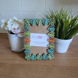 Colourful Wooden Leaf Button Photo Frame 4 X 6 Inches - thumbnail 2