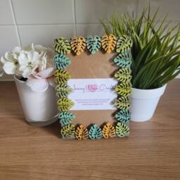 Colourful Wooden Leaf Button Photo Frame 4 X 6 Inches - thumbnail 3
