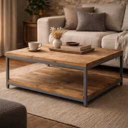 Coffee Table With Shelf, Bespoke Handmade Furniture Made To Measure in Scotland - thumbnail 1