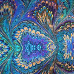 "Art-Deco Pillow Case, Organic-Cotton Marbling 40x40cm 16x16"" 50x50cm 20x20" - thumbnail 4