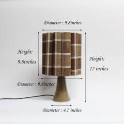 Brown Plaid Fabric Table Lamp Ceramic Base For Personalised Gift-87# - thumbnail 2